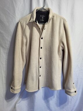 Kenneth Cole Off-White Corduroy Lightweight Shirt Jacket, Size Medium